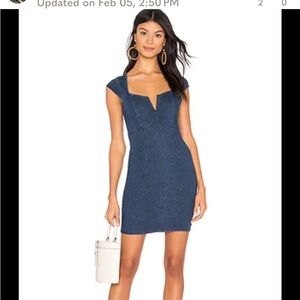 FREE PEOPLE Lia Denim Mini Dress in Blue Size Small